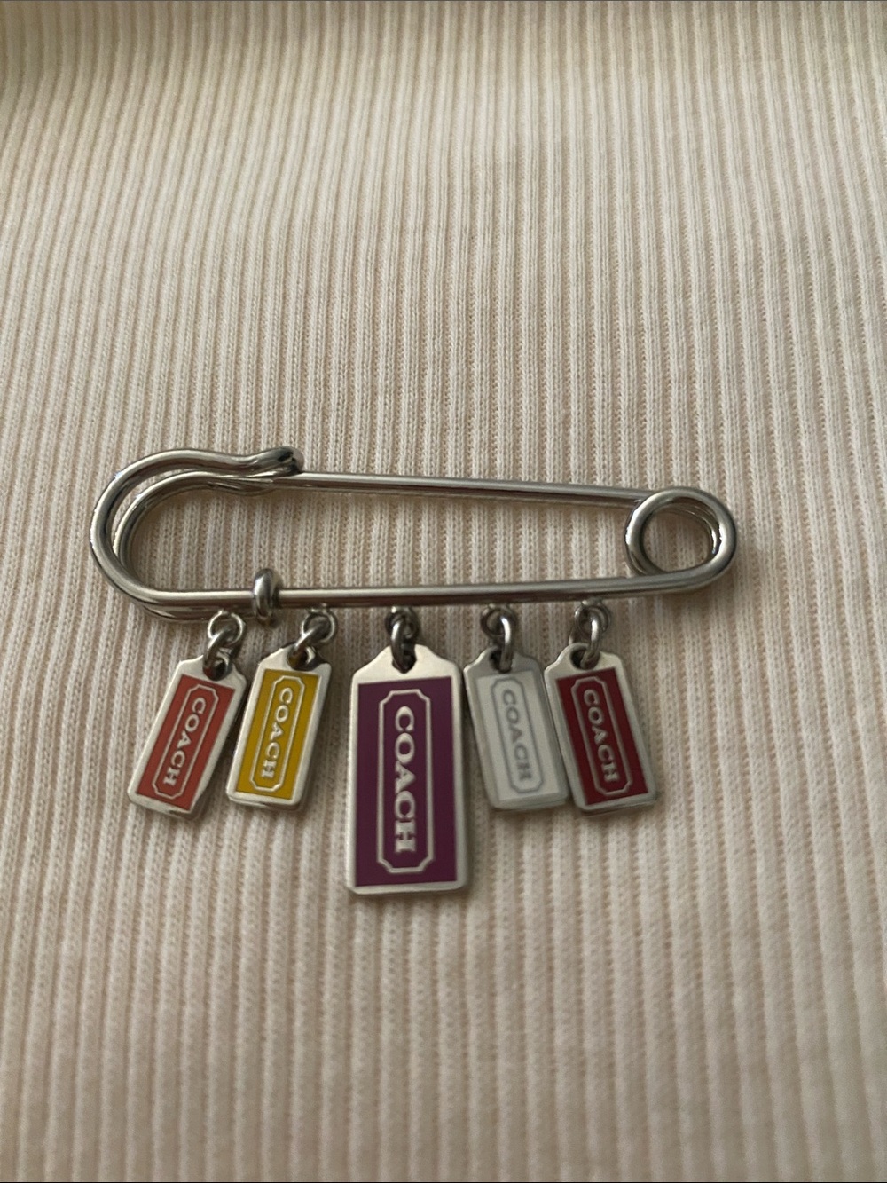 Vintage Genuine Coach Hang Tags Pin Brooch Y2K
